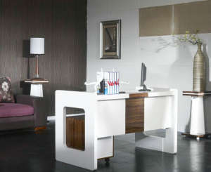 White Modern Wooden Office Furniture Manager Computer Desk (HX-0078)